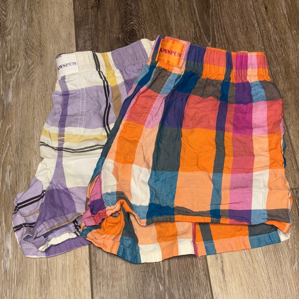 Colorful Plaid sleep shorts Set